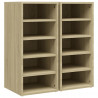 Muebles zapateros 2 uds contrachapado roble Sonoma 31.5x35x70cm 2
