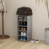 Mueble zapatero madera contrachapada gris hormigón 31.5x35x70cm 3