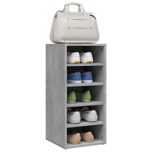 Mueble zapatero madera contrachapada gris hormigón 31.5x35x70cm M 4