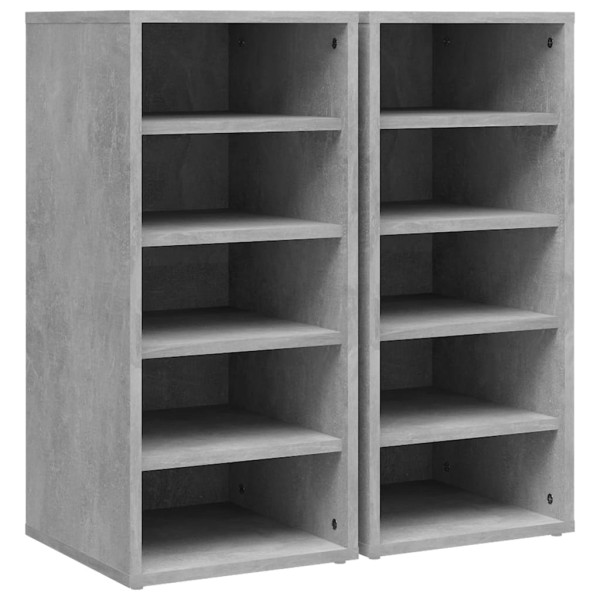 Muebles zapateros 2uds contrachapado gris hormigón 31.5x35x70cm M 2