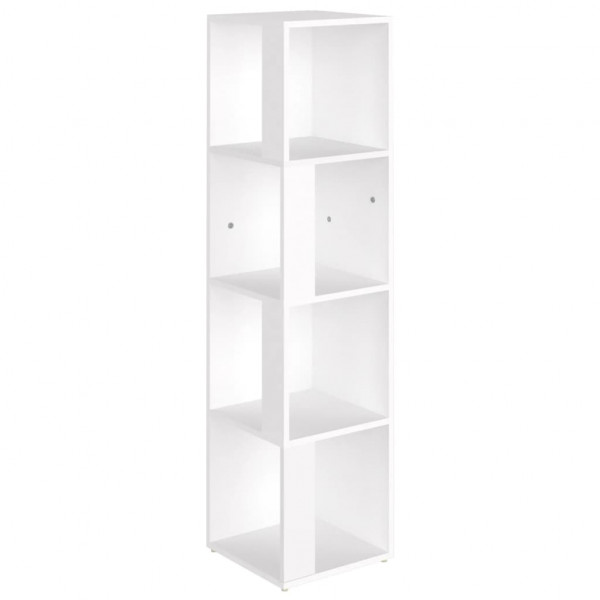 Mueble de esquina madera contrachapada blanco 33x33x132 cm M 2