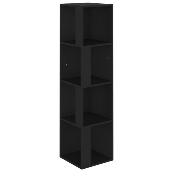Mueble de esquina madera contrachapada negro 33x33x132 cm M 2