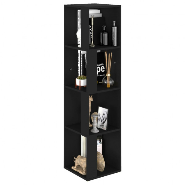 Mueble de esquina madera contrachapada negro 33x33x132 cm M 4