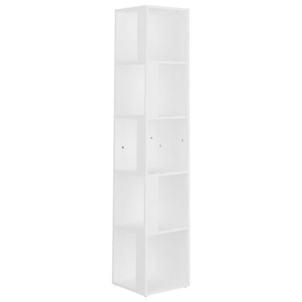 Mueble de esquina madera contrachapada blanco 33x33x164.5 cm M 2