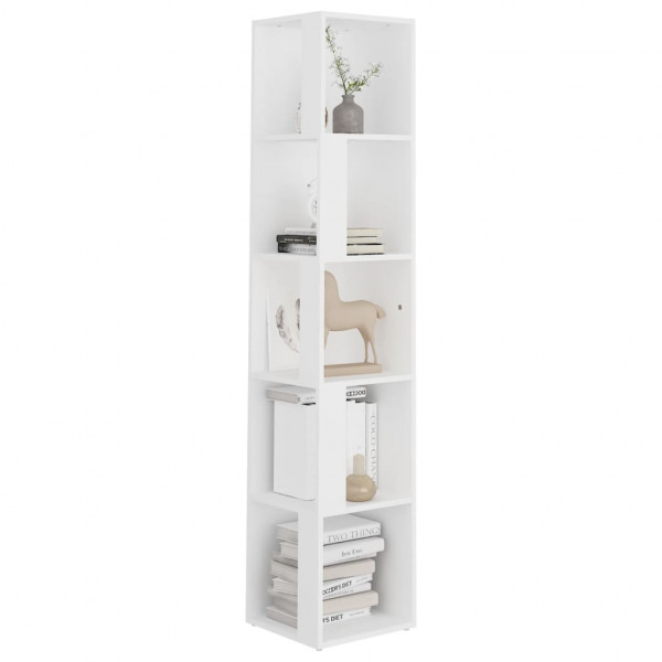 Mueble de esquina madera contrachapada blanco 33x33x164.5 cm M 4