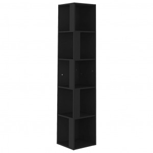 Mueble de esquina madera contrachapada negro 33x33x164.5 cm H