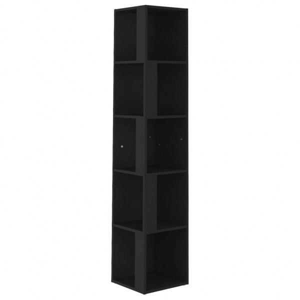 Mueble de esquina madera contrachapada negro 33x33x164.5 cm M 2