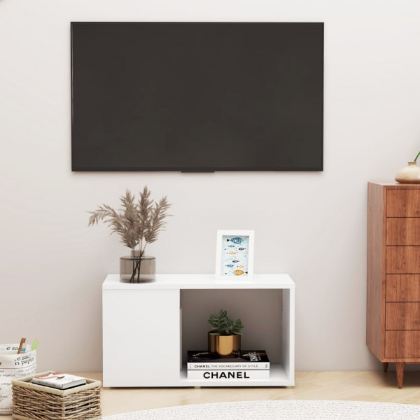 Mueble para TV madera contrachapada blanco 60x24x32 cm D