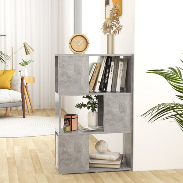 Librería separador contrachapada gris hormigón 60x24x94 cm D