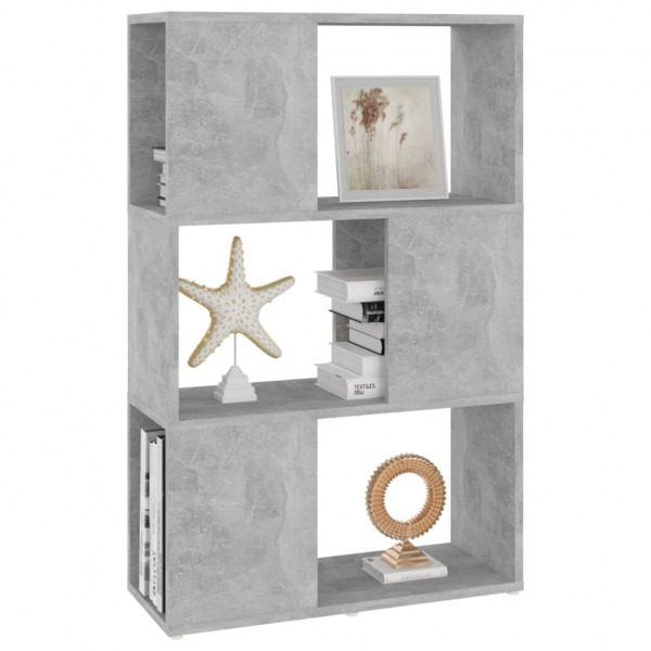 Librería separador contrachapada gris hormigón 60x24x94 cm M 4