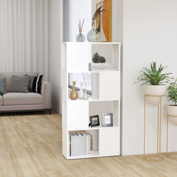 Librería separador madera contrachapada blanco 60x24x124.5 cm D
