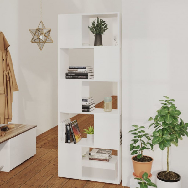 Librería separador madera contrachapada blanco 60x24x155 cm D