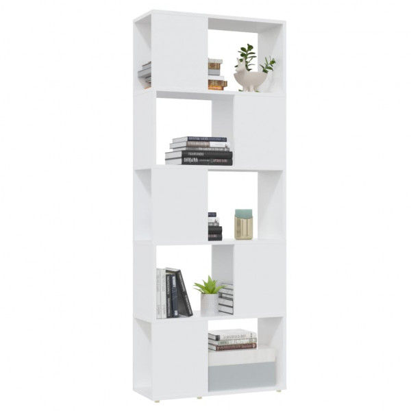 Librería separador madera contrachapada blanco 60x24x155 cm M 4