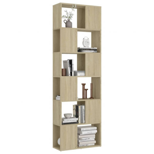 Librería separador contrachapada roble Sonoma 60x24x186 cm M 4