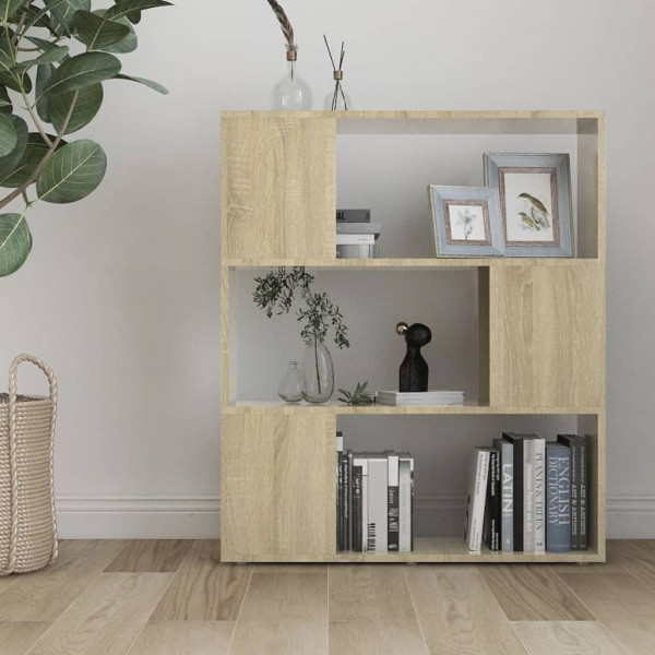Librería separador madera contrachapada roble Sonoma 80x24x94cm M 3
