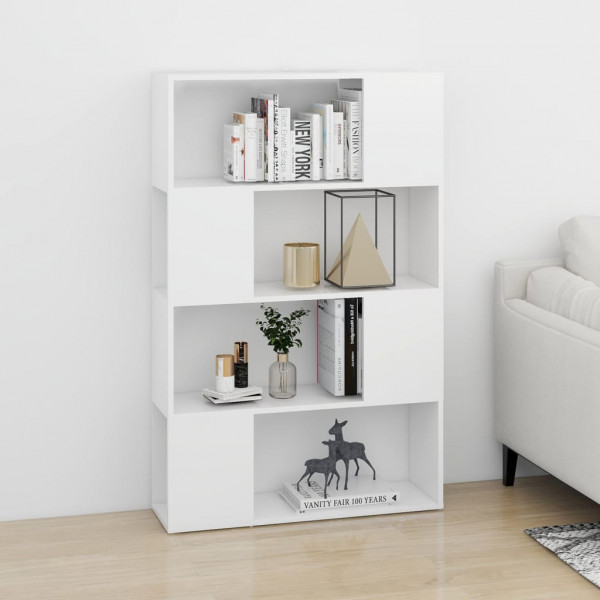 Librería separador madera contrachapada blanco 80x24x124.5 cm M 3