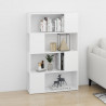 Librería separador madera contrachapada blanco 80x24x124.5 cm 3