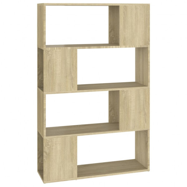 Librería separador contrachapada roble Sonoma 80x24x124.5 cm M 2