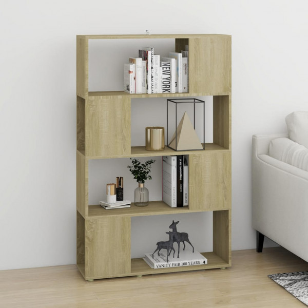 Librería separador contrachapada roble Sonoma 80x24x124.5 cm M 3