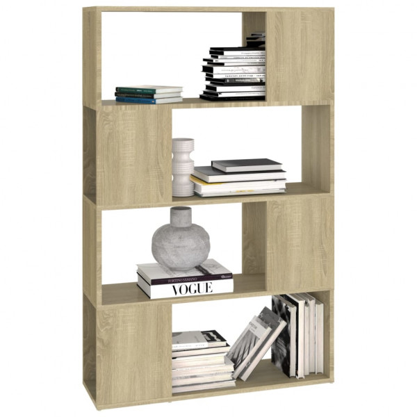 Librería separador contrachapada roble Sonoma 80x24x124.5 cm M 4