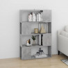 Librería separador contrachapada gris hormigón 80x24x124.5 cm 3