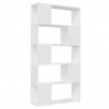 Librería separador madera contrachapada blanco 80x24x155 cm 2