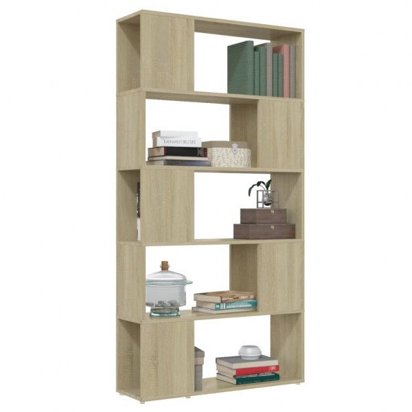 Librería separador contrachapada roble Sonoma 80x24x155 cm M 3