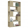 Librería separador contrachapada roble Sonoma 80x24x155 cm 3