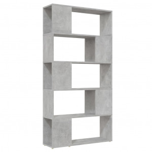 Librería separador contrachapada gris hormigón 80x24x155 cm H