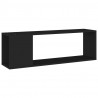 Mueble para TV madera contrachapada negro 100x24x32 cm 2