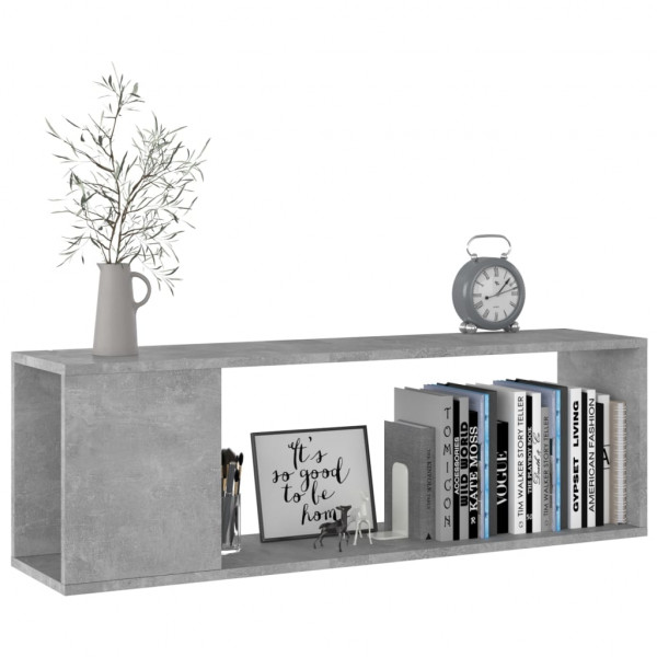 Mueble para TV madera contrachapada gris hormigón 100x24x32 cm D