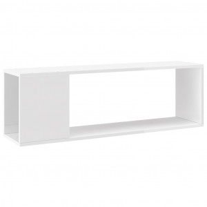 Mueble para TV madera contrachapada blanco brillo 100x24x32 cm H