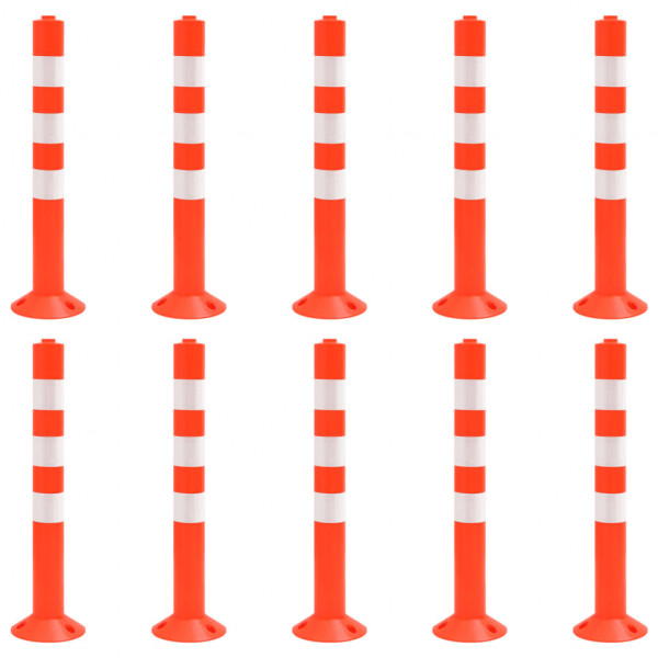 Bolardos de control de tráfico 10 unidades PE 75 cm D
