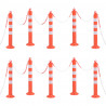 Postes amarração p/ controlo trânsito + corrente 10 pcs PE 75cm 1