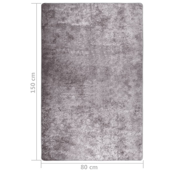 Alfombra lavable antideslizante gris 80x150 cm M 5