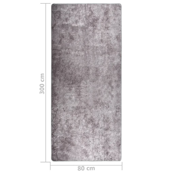 Alfombra lavable antideslizante gris 80x300 cm M 5