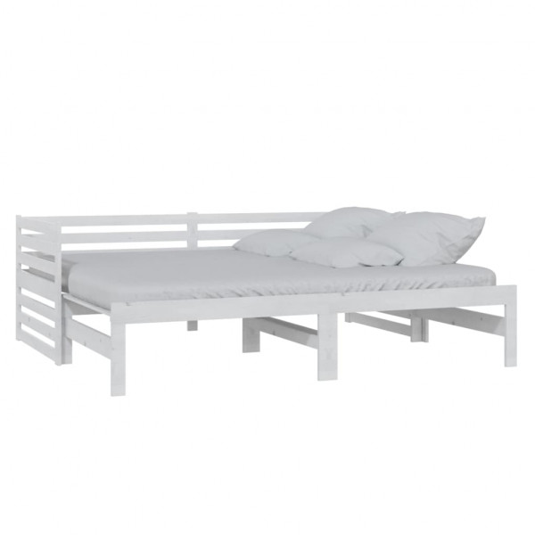 Estrutura sofá-cama de puxar 2x(90x200) cm pinho maciço branco M 2
