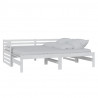 Estrutura sofá-cama de puxar 2x(90x200) cm pinho maciço branco 2