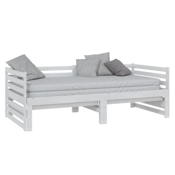 Estrutura sofá-cama de puxar 2x(90x200) cm pinho maciço branco M 4