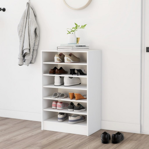 Mueble zapatero de madera contrachapada blanco 60x35x92 cm D