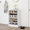 Mueble zapatero de madera contrachapada blanco 60x35x92 cm 1