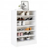Mueble zapatero de madera contrachapada blanco 60x35x92 cm 4