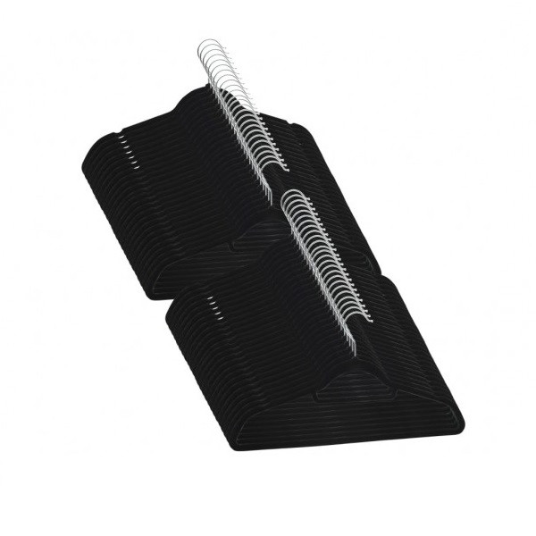 50 pcs conjunto de cabides antiderrapantes veludo preto D