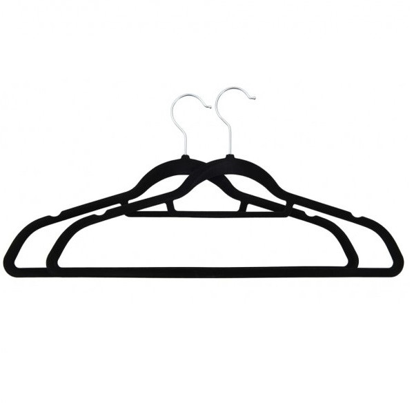 Juego de perchas ropa 50 uds antideslizantes terciopelo negro M 2