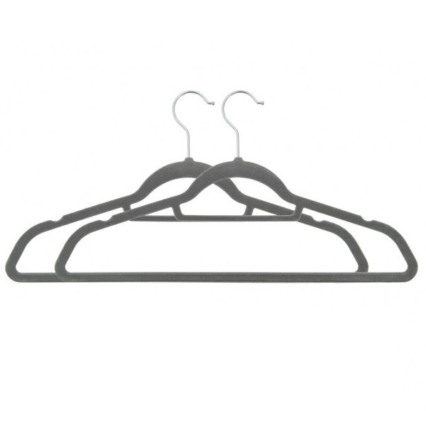 100 pcs conjunto de cabides antiderrapantes veludo cinzento M 2