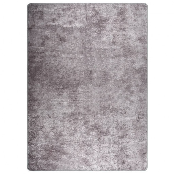 Alfombra lavable antideslizante gris 120x180 cm D