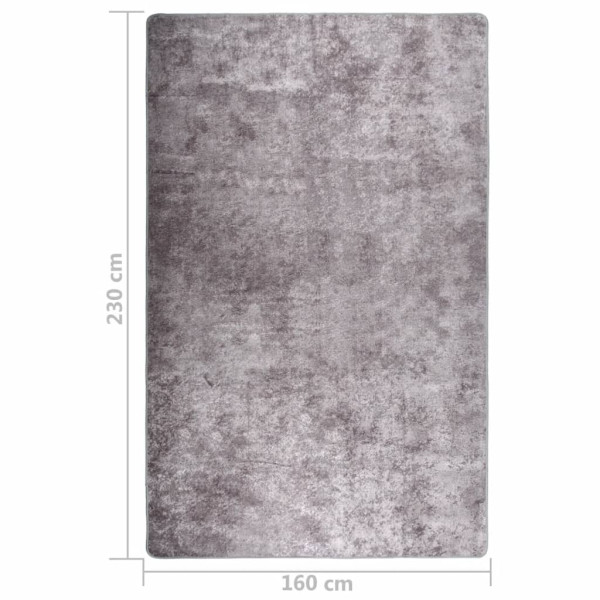 Alfombra lavable antideslizante gris 160x230 cm M 5