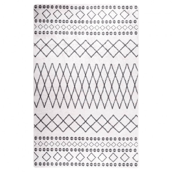 Alfombra lavable antideslizante negro y blanco 80x150 cm D