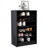 Mueble zapatero de madera contrachapada negro 60x35x92 cm 4