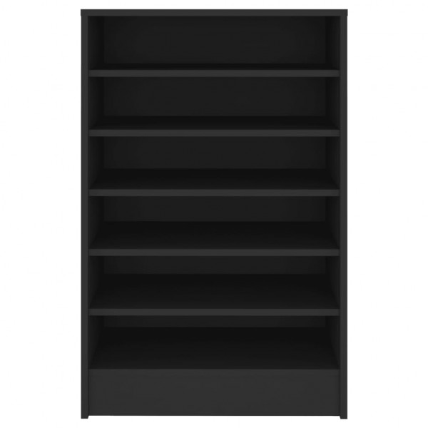 Mueble zapatero de madera contrachapada negro 60x35x92 cm M 5